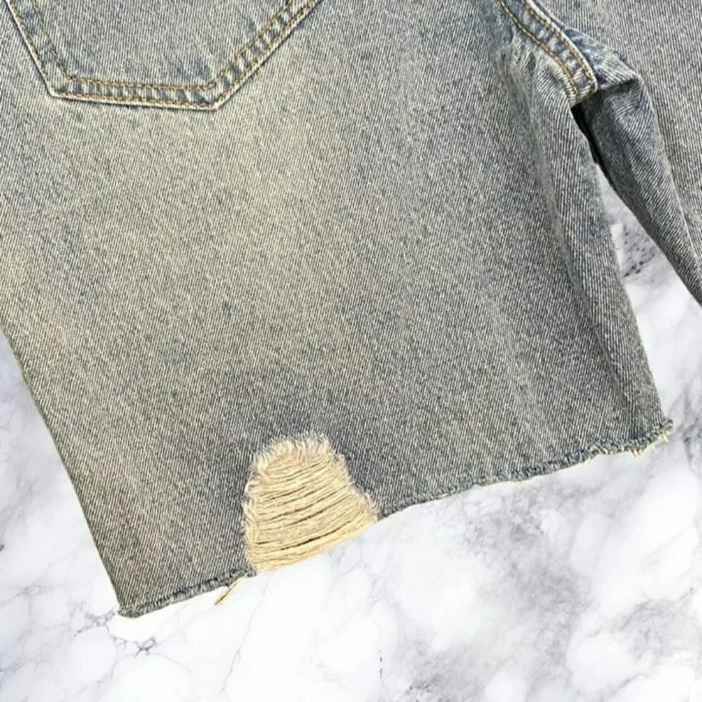 Superdown Jodie Relaxed Distressed Shorts Medium Wash